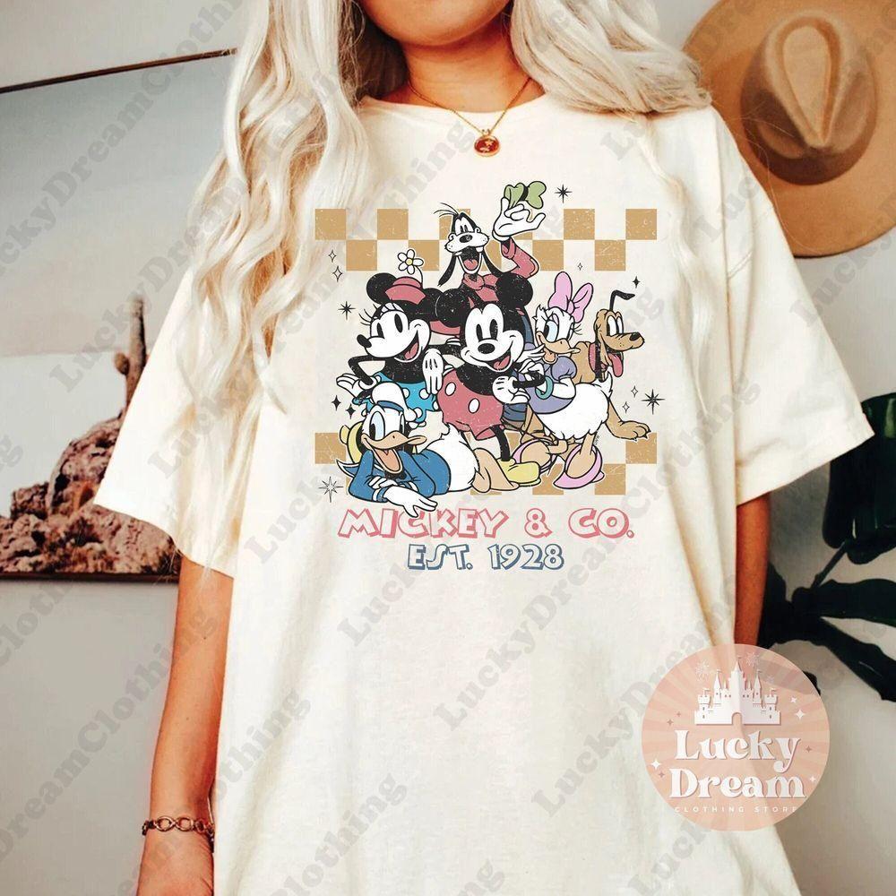 Retro Mickey Co Est 1928 Checkered Vuitino Shirt
